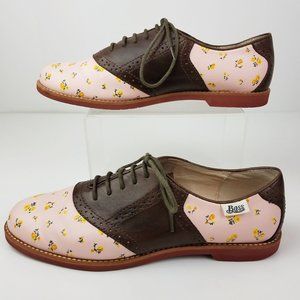 Bass | Rachel Antonoff Floral Brown Saddle Shoe 10
